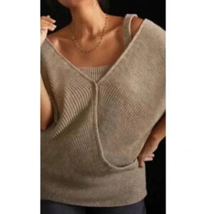 Anthropologie Surplice Twist-Front Sleeveless Vest Tank